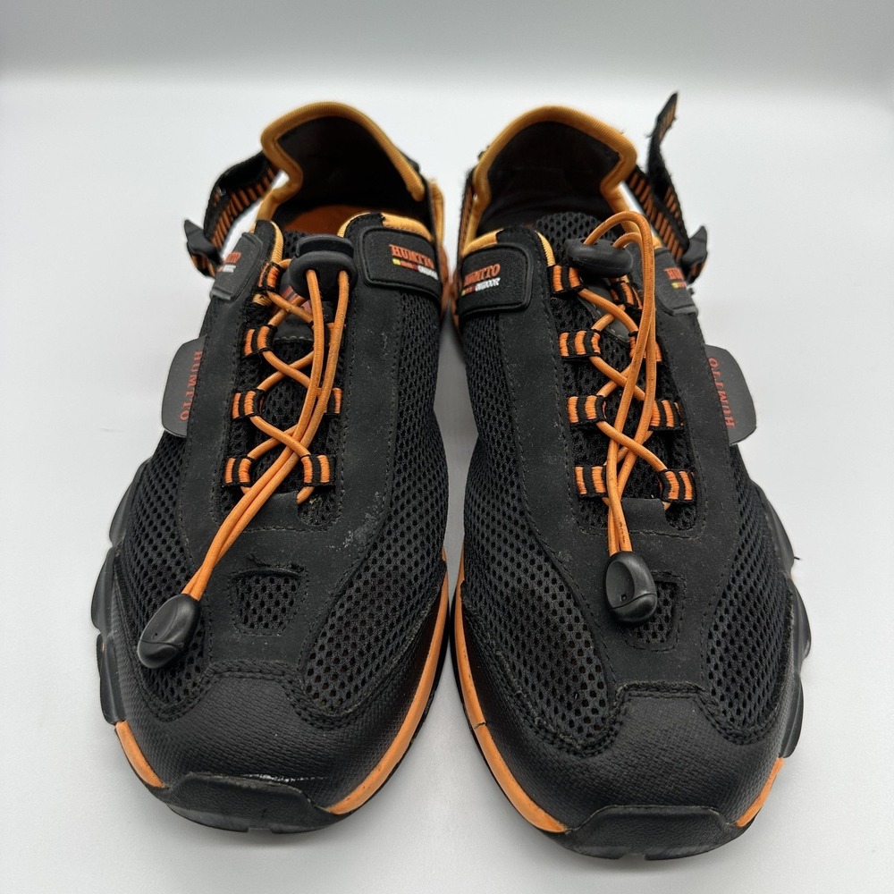 HUMTTO Outdoor Sandals Shoes Mens Size 9.5 Black Orange Mesh Slip On 1605-3
